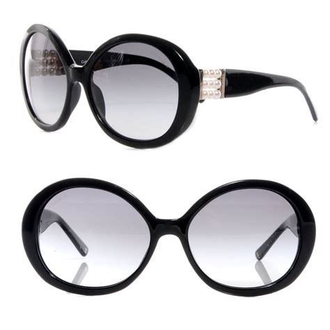 chanel ladies sunglasses with pearls|Chanel sunglasses pearl on side.